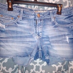 Distressed Denim Shorts